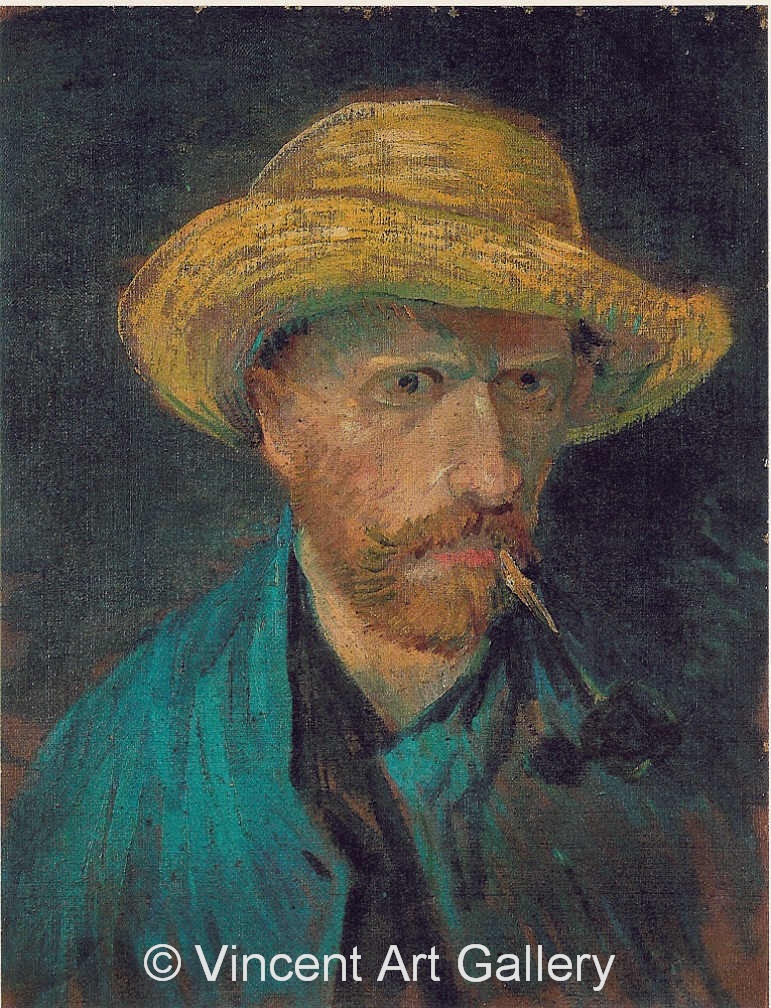 JH1300, Self-Portrait with Straw Hat and Pipe